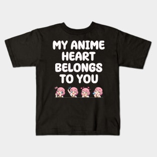 Valentine's Day anime - My anime heart belongs to you Kids T-Shirt